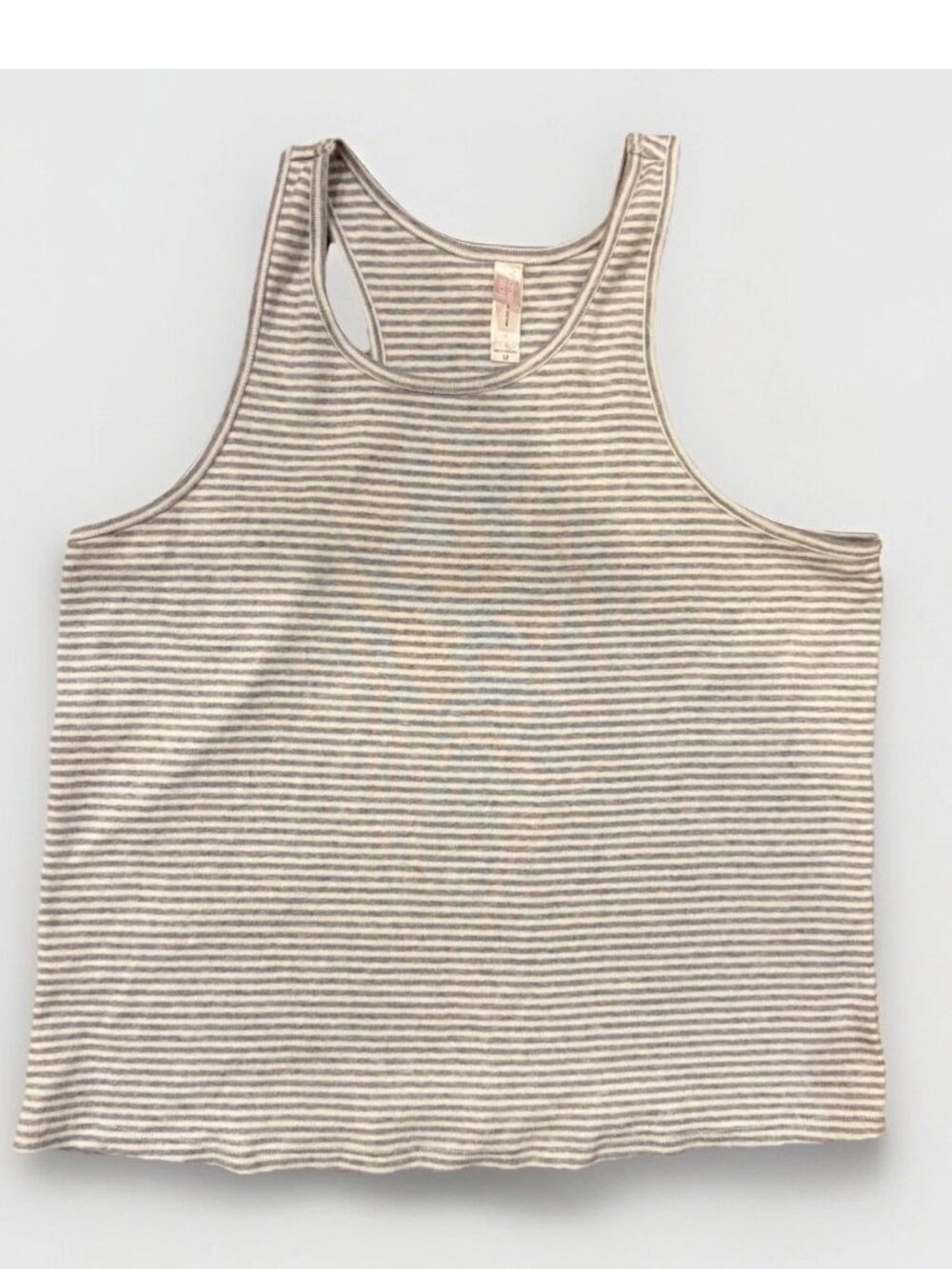 Y2K VTG Victoria’s Secret PINK Rare tank top Gray white stripe Sz Medium